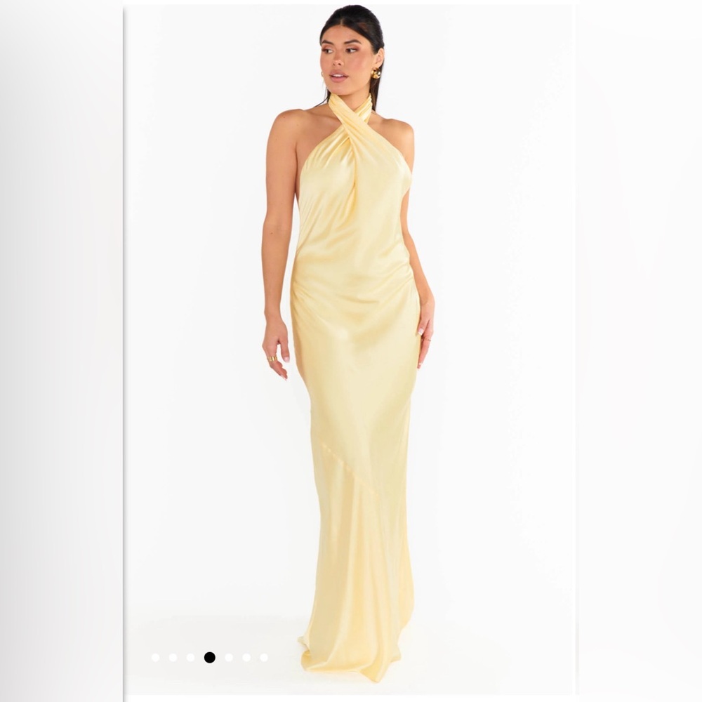SHOW ME YOUR MUMU - Jasmine Halter Maxi Dress Pale Yellow size XS - Picture 3 of 8